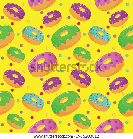 Cute sweet donuts seamless pattern