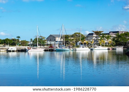 boats in marina in Port louis, Mauritius, Africa.