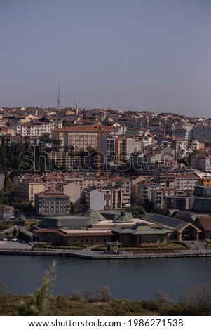 Aerial view of the city of Istanbul, on a sunny summer day.
