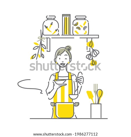 enjoying cooking, a woman in the kitchen