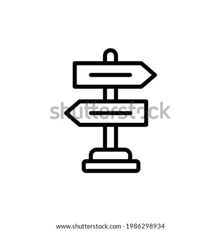 Signpost or Road Sign Icons Vector Design. Travel directions icon, outline style