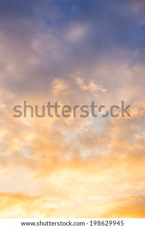 Sunset sunrise sky and clouds background 