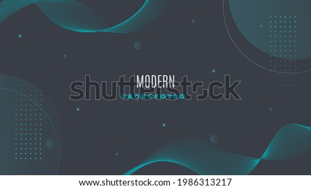 Futuristic Dark Blue Abstract Geometric Shape Background With Wavy Lines. Good For Banner, Wallpaper, Cover, Website Or Presentation Template.