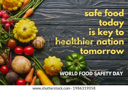 world food safety day quotes poster Royalty-Free Stock Photo #1986319058