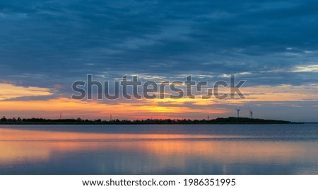sunrise at coast of the sea bay