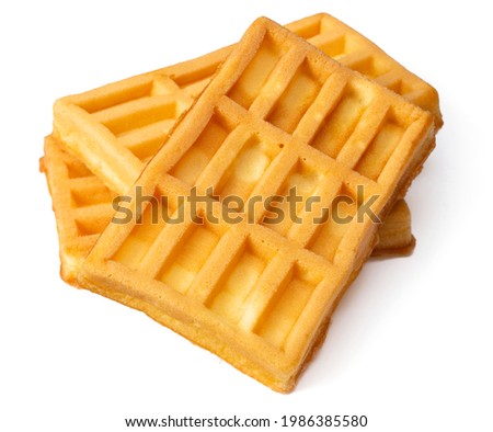 three waffles isolated on white background