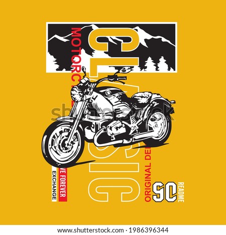 Ride a motorcycle for a picnic T-Shirt Design Vector illustration By Design For You