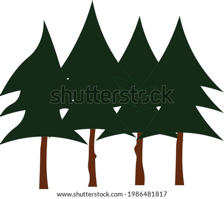 The pine trees in forest  - Illustration , icon, vector