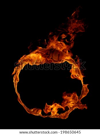Ring of fire in black background
