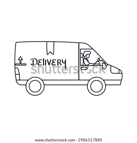 Isolated delivery truck with text Vector illustration