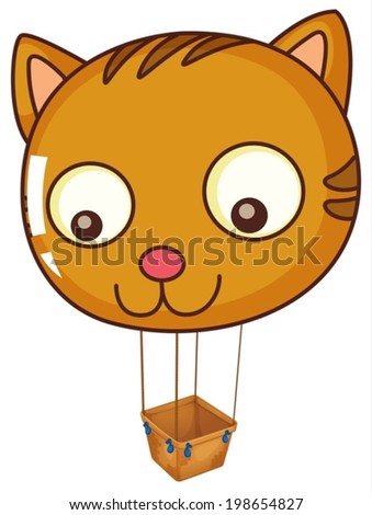 Illustration of a big cat balloon on a white background