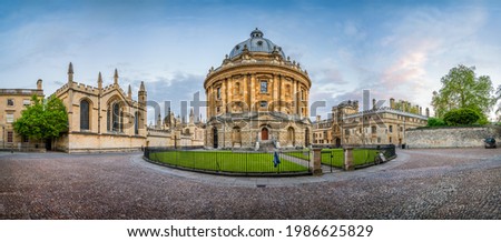 Radcliffe Square panorama with science library in Oxford. England