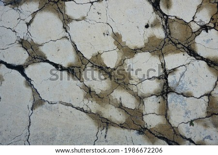 crack of polish concreat floor.
