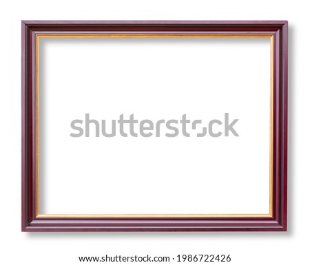Wooden frame on white with clipping path