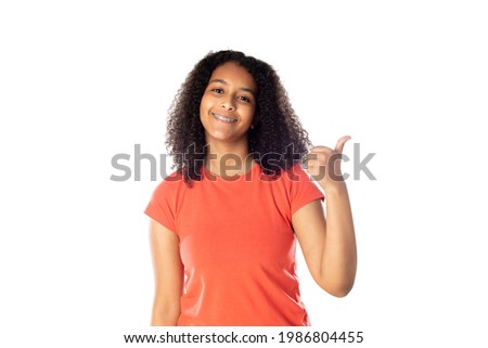 Mixed Race Girl With cute Afro Hair 