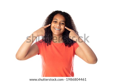 Mixed Race Girl With cute Afro Hair 