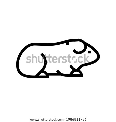 guinea pig pet line icon vector. guinea pig pet sign. isolated contour symbol black illustration
