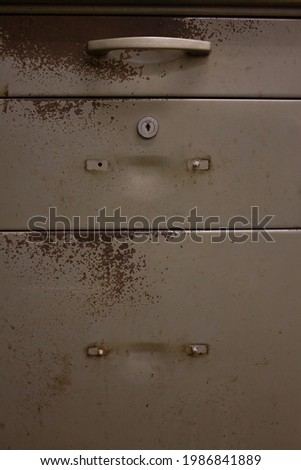 old and rusty desk drawer Royalty-Free Stock Photo #1986841889