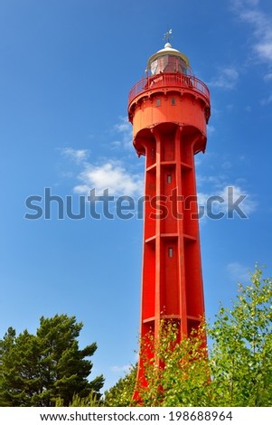 Red lighthouse on the Hiumaa island, Estonia