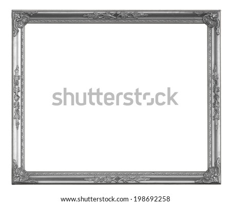 antique silve frame isolated on white background