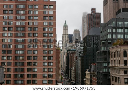 These are photos of a rooftop in New York City.  Royalty-Free Stock Photo #1986971753