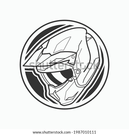 Motocross helmet icon vector template