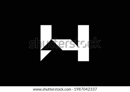 Logo design of H in vector for construction, home, real estate, building, property. Minimal awesome trendy professional logo design template on black background.