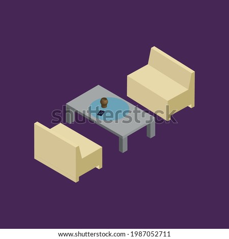 Home furniture isometric vector illustration. 3d illustration vector design