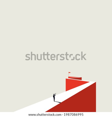 Business goal and vision vector concept. Symbol of ambition, success and achievement. Minimal eps10 illustration. Royalty-Free Stock Photo #1987086995