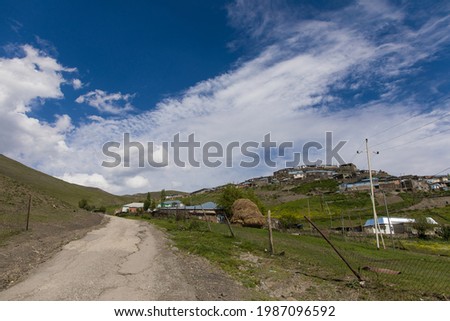 Khinalug place in Azerbaijan with beautiful mountains