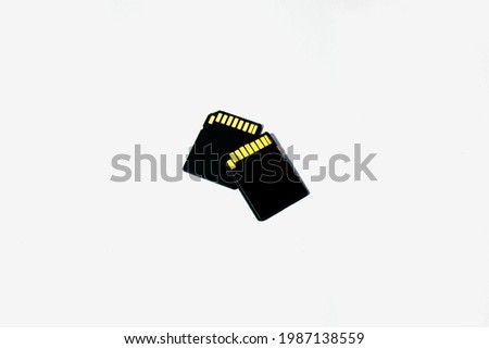 Two memory cards isolated on white background