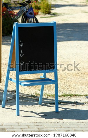 chalk board easel for menu on outdoor for caffe