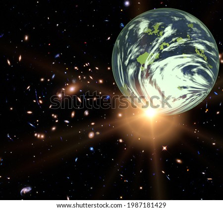 Planet earth and fascinating sunrise. The elements of this image furnished by NASA.

