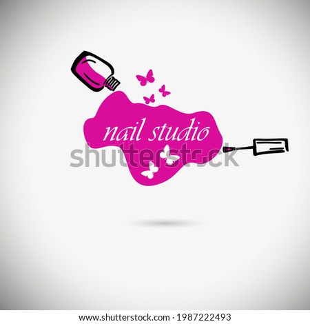 Nail studio. Nail polish logo. vector illustration