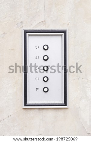 Old intercom in a house, detail of a electric apparatus in the facade of a building