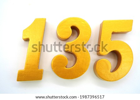  golden arabic numerals on white background                              