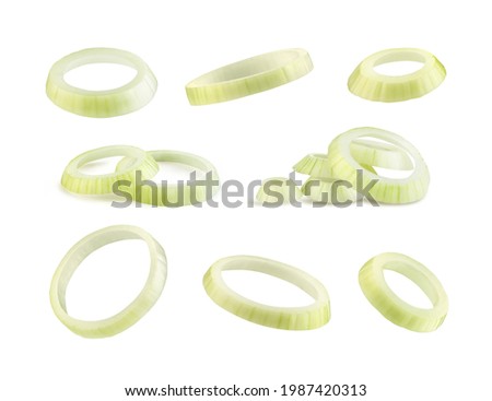 Set of chopped onions on a white background Royalty-Free Stock Photo #1987420313
