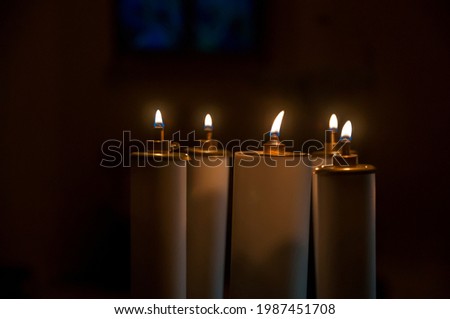 candles lit in the dark