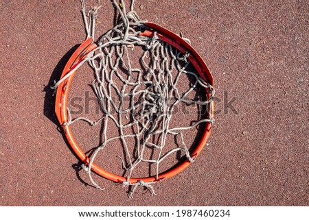 outdoor basketball hoop playground in summer