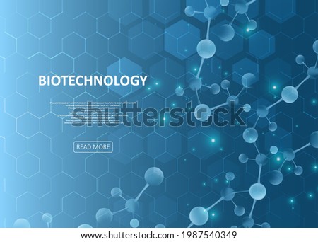 Abstract molecules design. Molecular structure illustration. Biotechnology concept for your design.