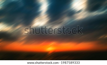 abstract rain shower on sunset field 