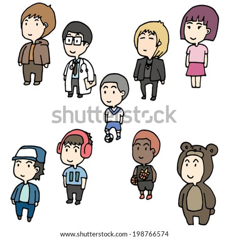 vector set of boy and girl