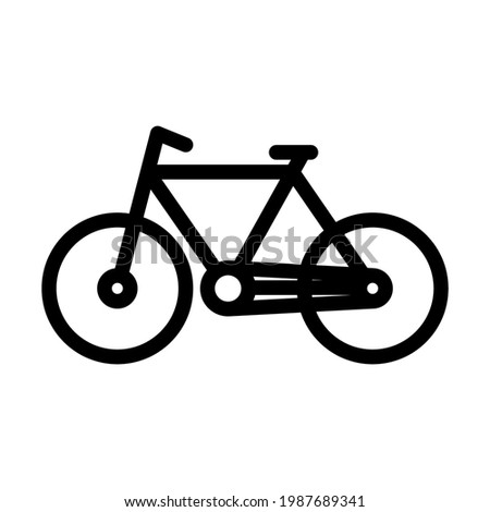Ecological Bike Icon. Editable Bold Outline Design. Vector Illustration.