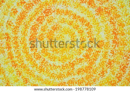 Consisting of orange and yellow circles
