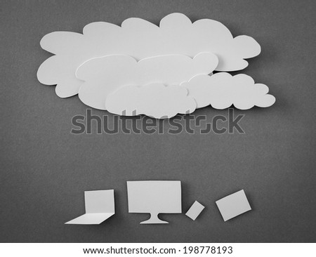 Paper cut of Cloud computing concept