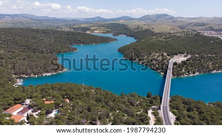 Coastal road bridge over the bay in southern croatia