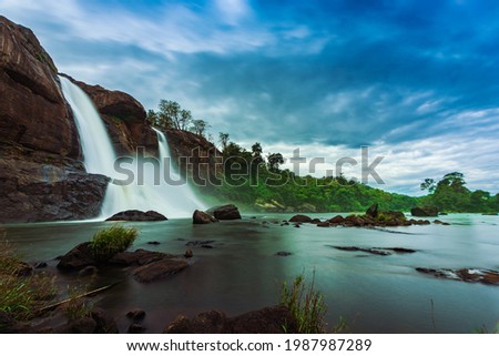 Kerala's Nayagra, Athirapally waterfalls. and Popular attractive place in Kerala, India.