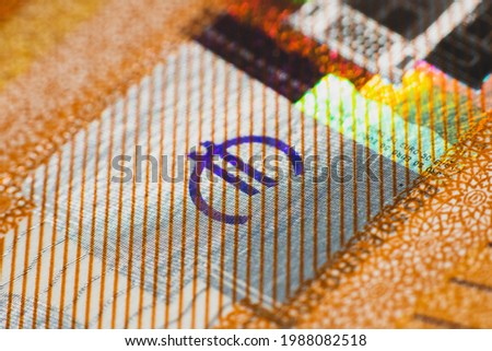 Macro photograph of a 50 euro money bill