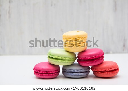 sweet biscuits of different colors of macaroon