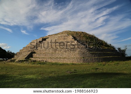 The majestic Mayan pyramid, Kinich kak Moo , in Izamal Royalty-Free Stock Photo #1988166923